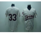 mlb minnesota Twins #33 morneau cream(50th)