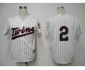 mlb minnesota twins #2 span cream(blue strip)