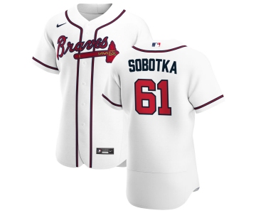 Atlanta Braves #61 Chad Sobotka Men's Nike White Home 2020 Authentic Player MLB Jersey