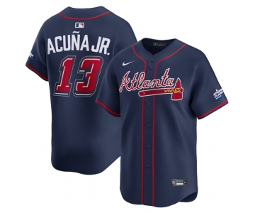 Men's Atlanta Braves #13 Ronald Acuna Jr. Navy 2025 Speedway Classic Alternate Limited Stitched Baseball Jersey