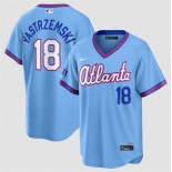Men's Atlanta Braves #18 Mike Yastrzemski Powder Blue 2026 City Connect Stadium Stitched Baseball Jersey