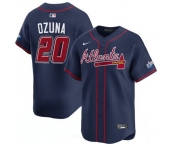 Men's Atlanta Braves #20 Marcell Ozuna Navy 2025 Speedway Classic Alternate Limited Stitched Baseball Jersey
