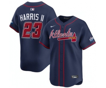 Men's Atlanta Braves #23 Michael Harris II Navy 2025 Speedway Classic Alternate Limited Stitched Baseball Jersey