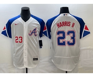 Men's Atlanta Braves #23 Michael Harris II Number White 2023 City Connect Flex Base Stitched Baseball Jersey