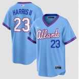 Men's Atlanta Braves #23 Michael Harris II Powder Blue 2026 City Connect Stadium Stitched Baseball Jersey