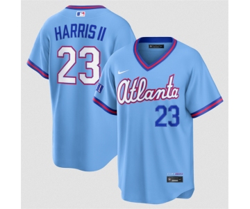 Men's Atlanta Braves #23 Michael Harris II Powder Blue 2026 City Connect Stadium Stitched Baseball Jersey