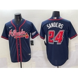 Men's Atlanta Braves #24 Deion Sanders Navy 2025 Speedway Classic Alternate Stitched Baseball Jersey Men's Atlanta Braves #24 Deion Sanders Navy 2025 Speedway Classic Alternate Stitched Baseball Jersey