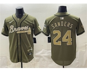 Men's Atlanta Braves #24 Deion Sanders Olive 2026 Armed Forces Day Stitched Baseball Jersey Men's Atlanta Braves #24 Deion Sanders Olive 2026 Armed Forces Day Stitched Baseball Jersey