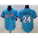 Men's Atlanta Braves #24 Deion Sanders Powder Blue 2026 City Connect Stadium Stitched Baseball Jersey
