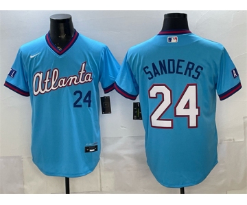 Men's Atlanta Braves #24 Deion Sanders Powder Blue 2026 City Connect Stadium Stitched Baseball Jersey