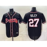 Men's Atlanta Braves #27 Austin Riley 2026 Fashion Replica Black Out Stitched Baseball Jersey Men's Atlanta Braves #27 Austin Riley 2026 Fashion Replica Black Out Stitched Baseball Jersey