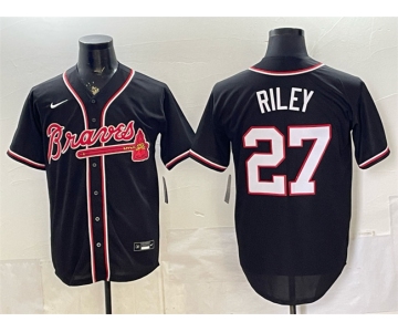 Men's Atlanta Braves #27 Austin Riley 2026 Fashion Replica Black Out Stitched Baseball Jersey