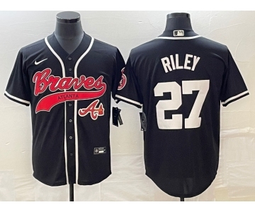 Men's Atlanta Braves #27 Austin Riley Black Cool Base Stitched Baseball Jersey