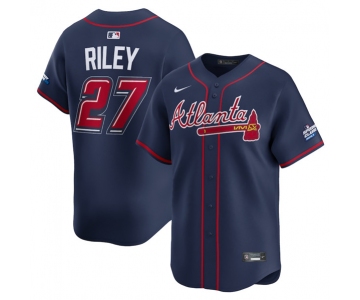 Men's Atlanta Braves #27 Austin Riley Navy 2025 Speedway Classic Alternate Limited Stitched Baseball Jersey