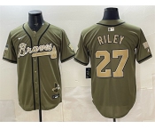 Men's Atlanta Braves #27 Austin Riley Olive 2026 Armed Forces Day Stitched Baseball Jersey Men's Atlanta Braves #27 Austin Riley Olive 2026 Armed Forces Day Stitched Baseball Jersey