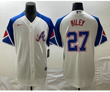 Men's Atlanta Braves #27 Austin Riley White 2023 City Connect Cool Base Stitched Jersey