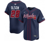 Men's Atlanta Braves #28 Matt Olson Navy 2025 Speedway Classic Alternate Limited Stitched Baseball Jersey