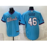 Men's Atlanta Braves #46 Dylan Dodd Blue 2026 City Connect Stadium Stitched Baseball Jersey Men's Atlanta Braves #46 Dylan Dodd Blue 2026 City Connect Stadium Stitched Baseball Jersey