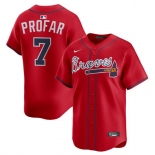 Men's Atlanta Braves #7 Jurickson Profar Red 2025 Alternate Limited Stitched Baseball Jersey Men's Atlanta Braves #7 Jurickson Profar Red 2025 Alternate Limited Stitched Baseball Jersey