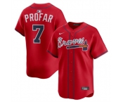 Men's Atlanta Braves #7 Jurickson Profar Red 2025 Alternate Limited Stitched Baseball Jersey Men's Atlanta Braves #7 Jurickson Profar Red 2025 Alternate Limited Stitched Baseball Jersey