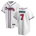 Men's Atlanta Braves #7 Jurickson Profar White 2025 Cool Base Stitched Baseball Jersey Men's Atlanta Braves #7 Jurickson Profar White 2025 Cool Base Stitched Baseball Jersey