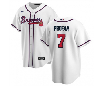 Men's Atlanta Braves #7 Jurickson Profar White 2025 Cool Base Stitched Baseball Jersey