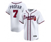 Men's Atlanta Braves #7 Jurickson Profar White 2025 Home Limited Stitched Baseball Jersey Men's Atlanta Braves #7 Jurickson Profar White 2025 Home Limited Stitched Baseball Jersey