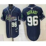 Men's Atlanta Braves #96 Outkast Navy Galaxy With Outkast Patch Vapor Limited Stitched Jersey