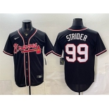 Men's Atlanta Braves #99 Spencer Strider 2026 Fashion Replica Black Out Stitched Baseball Jersey Men's Atlanta Braves #99 Spencer Strider 2026 Fashion Replica Black Out Stitched Baseball Jersey