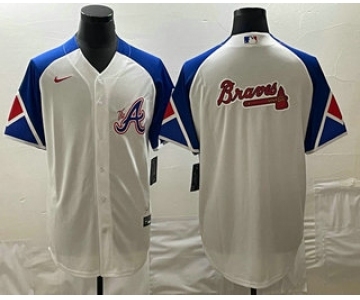 Men's Atlanta Braves Big Logo White 2023 City Connect Cool Base Stitched Jersey