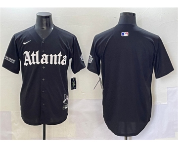 Men's Atlanta Braves Blank Black Gothic South x Outkast Edition Vapor Limited Stitched Baseball Jersey