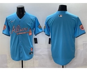 Men's Atlanta Braves Blank Blue 2024 Atliens & Peach With Outkast Patch Vapor Limited Stitched Baseball Jersey Men's Atlanta Braves Blank Blue 2024 Atliens & Peach With Outkast Patch Vapor Limited Stitched Baseball Jersey