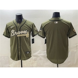 Men's Atlanta Braves Blank Olive 2026 Armed Forces Day Stitched Baseball Jersey