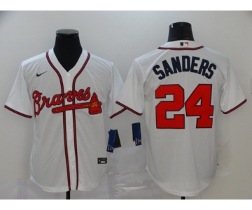Nike Atlanta Braves #24 Deion Sanders Authentic White Alternate Cool Base Baseball Jersey