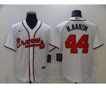 Nike Atlanta Braves #44 Hank Aaron Authentic White 2020 Alternate Cool Base Baseball Jersey
