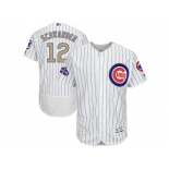 Chicago Cubs #12 Kyle Schwarber White 2017 Gold Program Flexbase Stitched MLB Jersey Chicago Cubs #12 Kyle Schwarber White 2017 Gold Program Flexbase Stitched MLB Jersey