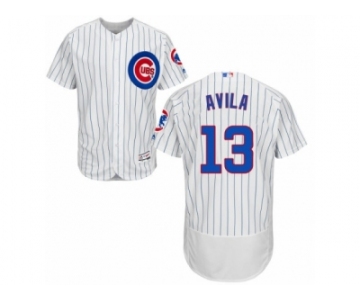 Chicago Cubs #13 Alex Avila White Home Flexbase Authentic Collection MLB Jersey