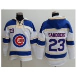 Chicago Cubs #23 Ryne Sandberg White Sawyer Hooded Sweatshirt Baseball Hoodie Chicago Cubs #23 Ryne Sandberg White Sawyer Hooded Sweatshirt Baseball Hoodie
