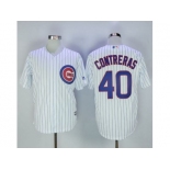 Chicago Cubs #40 Willson Contreras White Strip New Cool Base Stitched MLB Jersey Chicago Cubs #40 Willson Contreras White Strip New Cool Base Stitched MLB Jersey