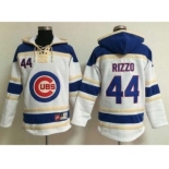 Chicago Cubs #44 Anthony Rizzo White Sawyer Hooded Sweatshirt Baseball Hoodie Chicago Cubs #44 Anthony Rizzo White Sawyer Hooded Sweatshirt Baseball Hoodie