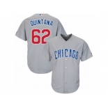 Chicago Cubs #62 Jose Quintana Replica Grey Road Cool Base MLB Jersey Chicago Cubs #62 Jose Quintana Replica Grey Road Cool Base MLB Jersey