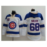 Chicago Cubs #68 Jorge Soler White Sawyer Hooded Sweatshirt Baseball Hoodie Chicago Cubs #68 Jorge Soler White Sawyer Hooded Sweatshirt Baseball Hoodie