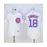 Men Chicago Cubs #18 Ben Zobrist Majestic White Flexbase Authentic Collection Player Jersey Men Chicago Cubs #18 Ben Zobrist Majestic White Flexbase Authentic Collection Player Jersey