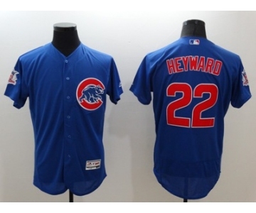 Men Chicago Cubs #22 Jason Heyward Majestic blue Flexbase Authentic Collection Player Jersey