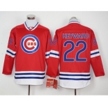 Men Chicago Cubs #22 Jason Heyward Red Long Sleeve Stitched Baseball Jersey Men Chicago Cubs #22 Jason Heyward Red Long Sleeve Stitched Baseball Jersey