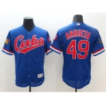Men Chicago Cubs #49 Jake Arrieta Majestic blue Flexbase Authentic Collection Throwback Player Jersey Men Chicago Cubs #49 Jake Arrieta Majestic blue Flexbase Authentic Collection Throwback Player Jersey