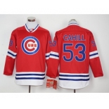 Men Chicago Cubs #53 Trevor Cahill Red Long Sleeve Stitched Baseball Jersey Men Chicago Cubs #53 Trevor Cahill Red Long Sleeve Stitched Baseball Jersey