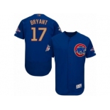 Men Cubs #17 Kris Bryant Blue Flexbase Authentic 2017 Gold Program Stitched MLB Jersey Men Cubs #17 Kris Bryant Blue Flexbase Authentic 2017 Gold Program Stitched MLB Jersey