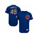 Men Cubs #49 Jake Arrieta Blue Flexbase Authentic 2017 Gold Program Stitched MLB Jersey Men Cubs #49 Jake Arrieta Blue Flexbase Authentic 2017 Gold Program Stitched MLB Jersey