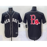 Men's Boston Red Sox Team Big Logo Black Lights Out Limited Stitched Baseball Jersey